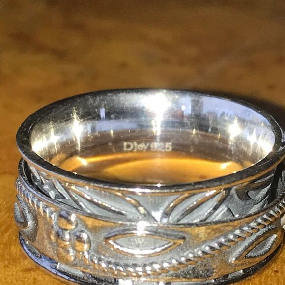 Sterling Silver Flower Band Ring Size 6 - Picture 8 of 8